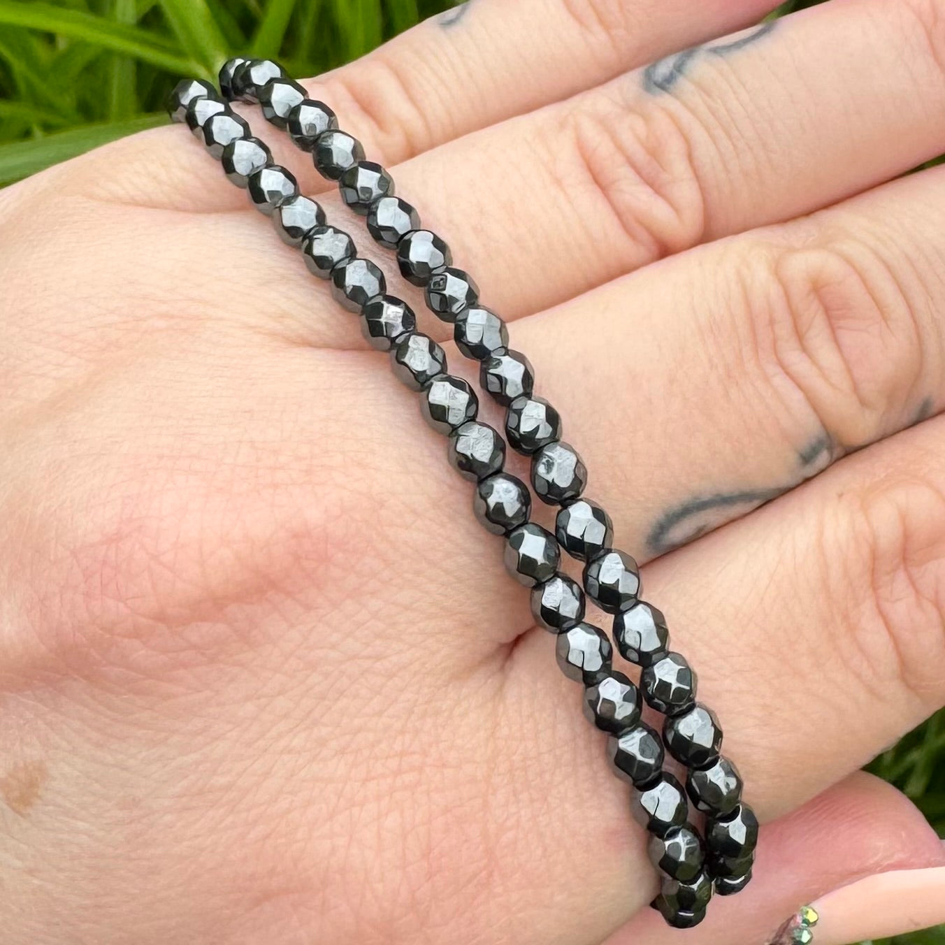 Hämatit Armband facettiert