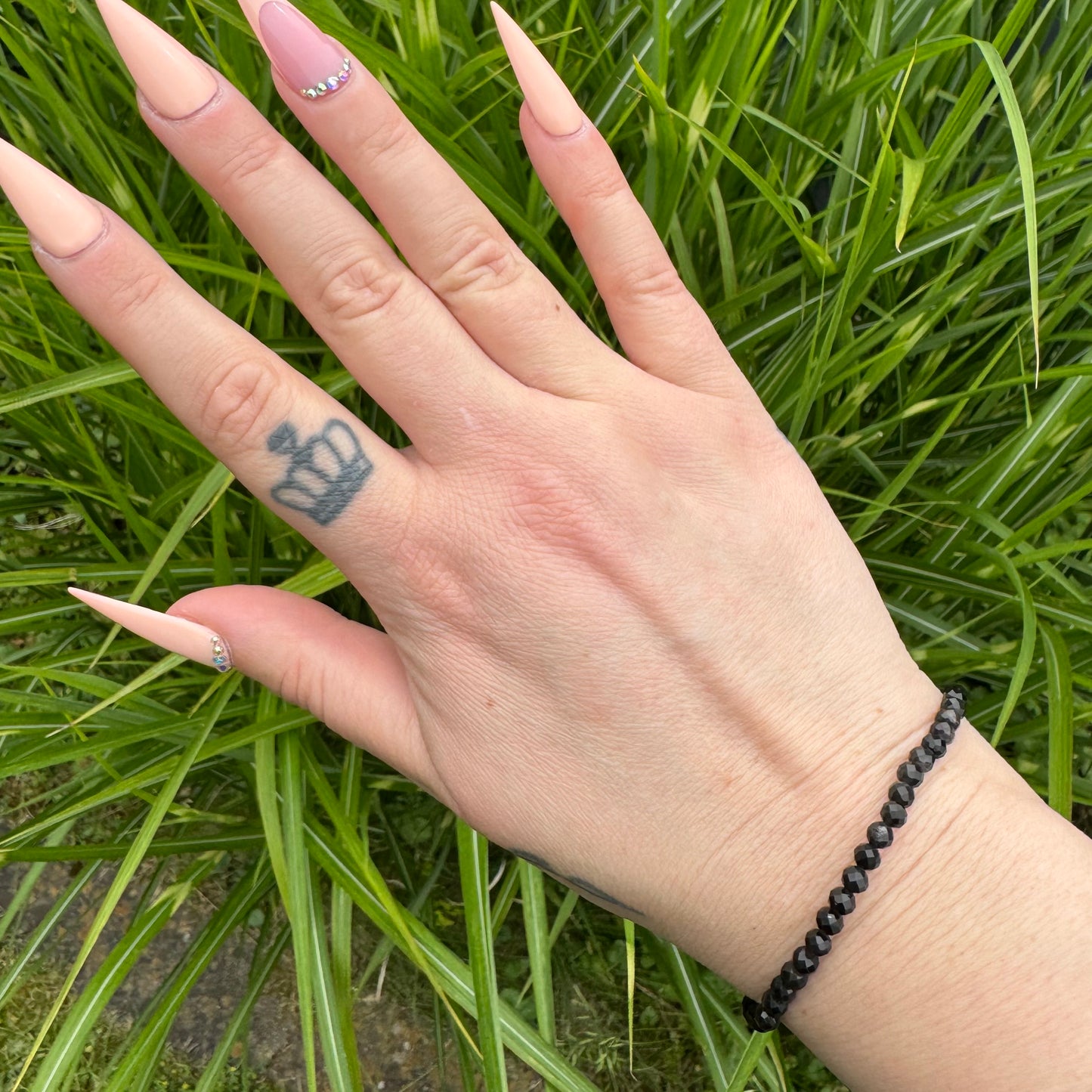 Schwarzes Obsidian Armband facettiert