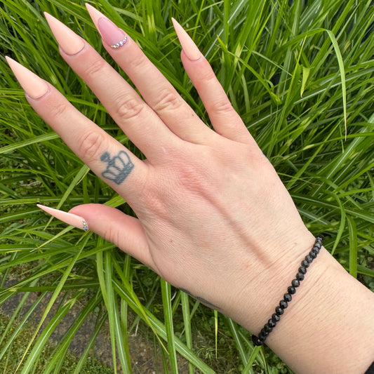 Schwarzes Obsidian Armband facettiert