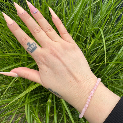 Rosenquarz Armband facettiert