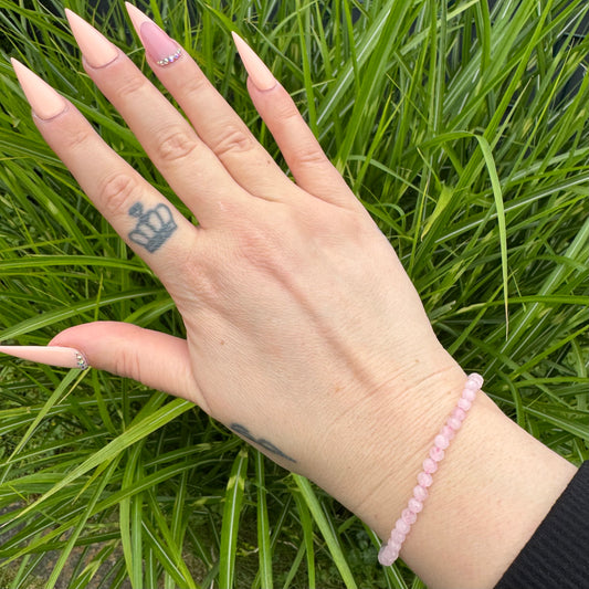 Rosenquarz Armband facettiert