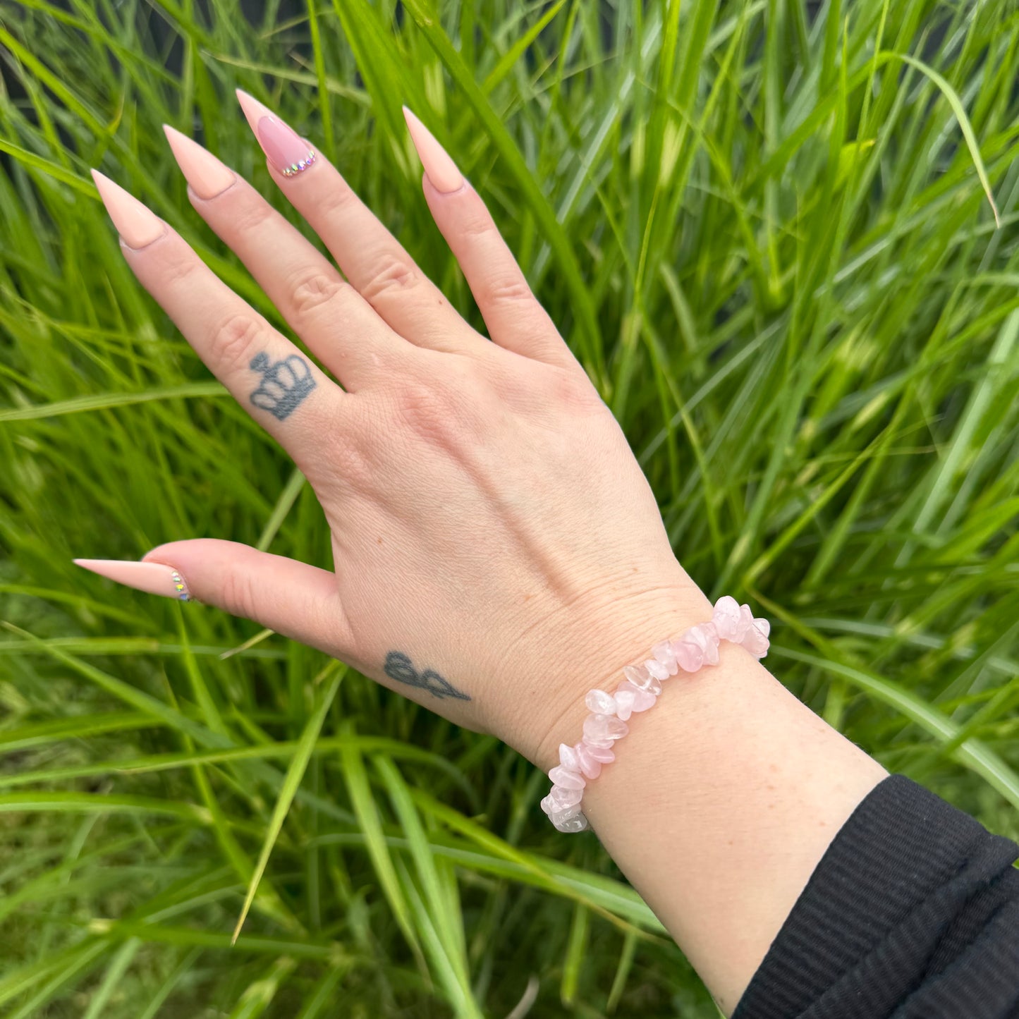 Rosenquarz Splitterarmband