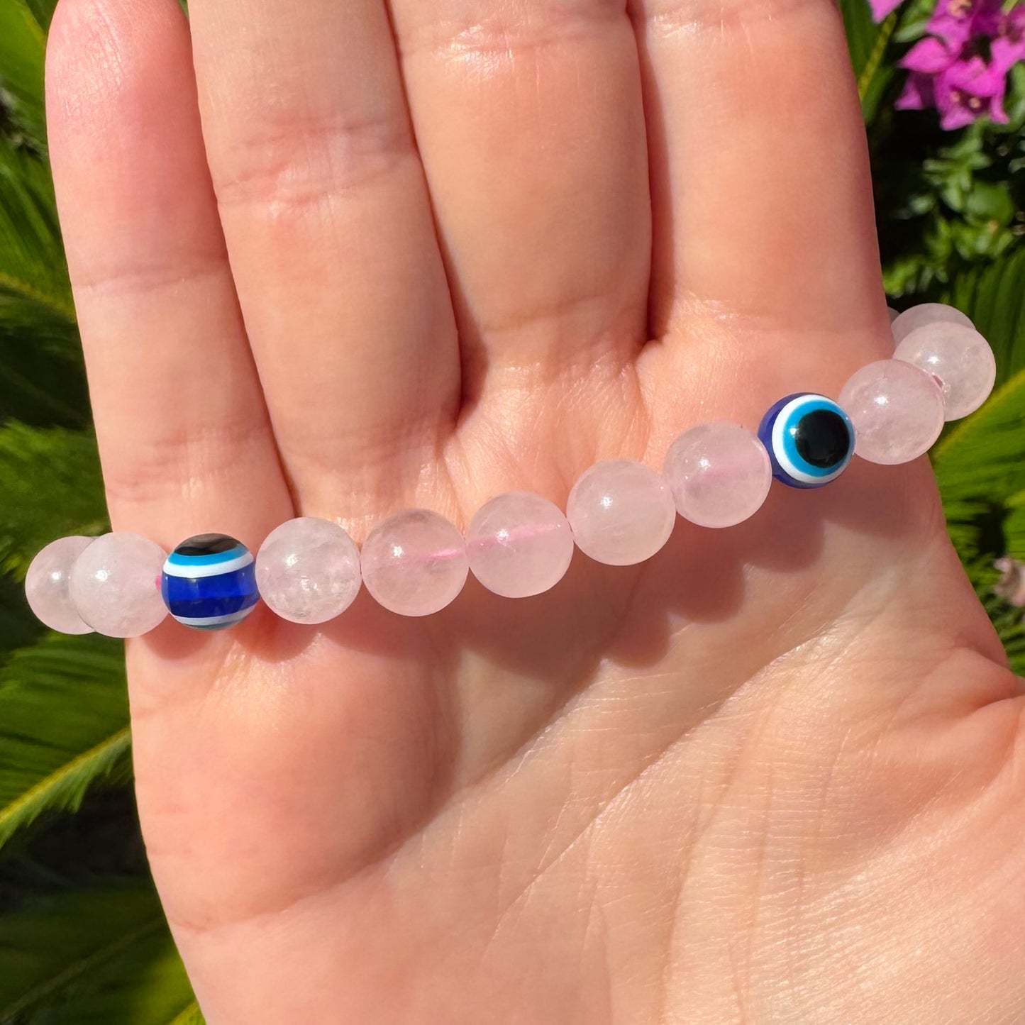 Rosenquarz Armband – Nazar Schutz