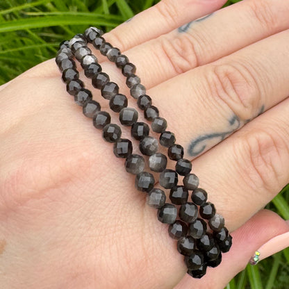 Silberobsidian Armband facettiert