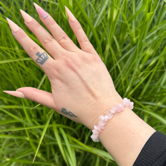 Rosenquarz Splitterarmband