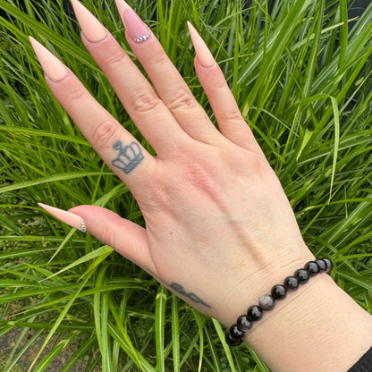 Silver Sheen Obsidian Armband