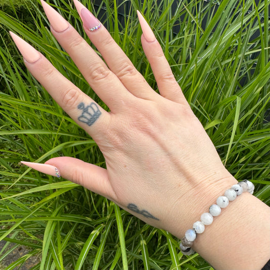 Regenbogen Mondstein Armband