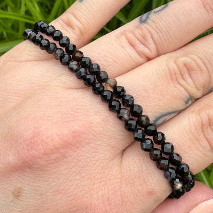 Schwarzer Achat Armband facettiert