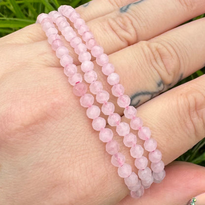 Rosenquarz Armband facettiert